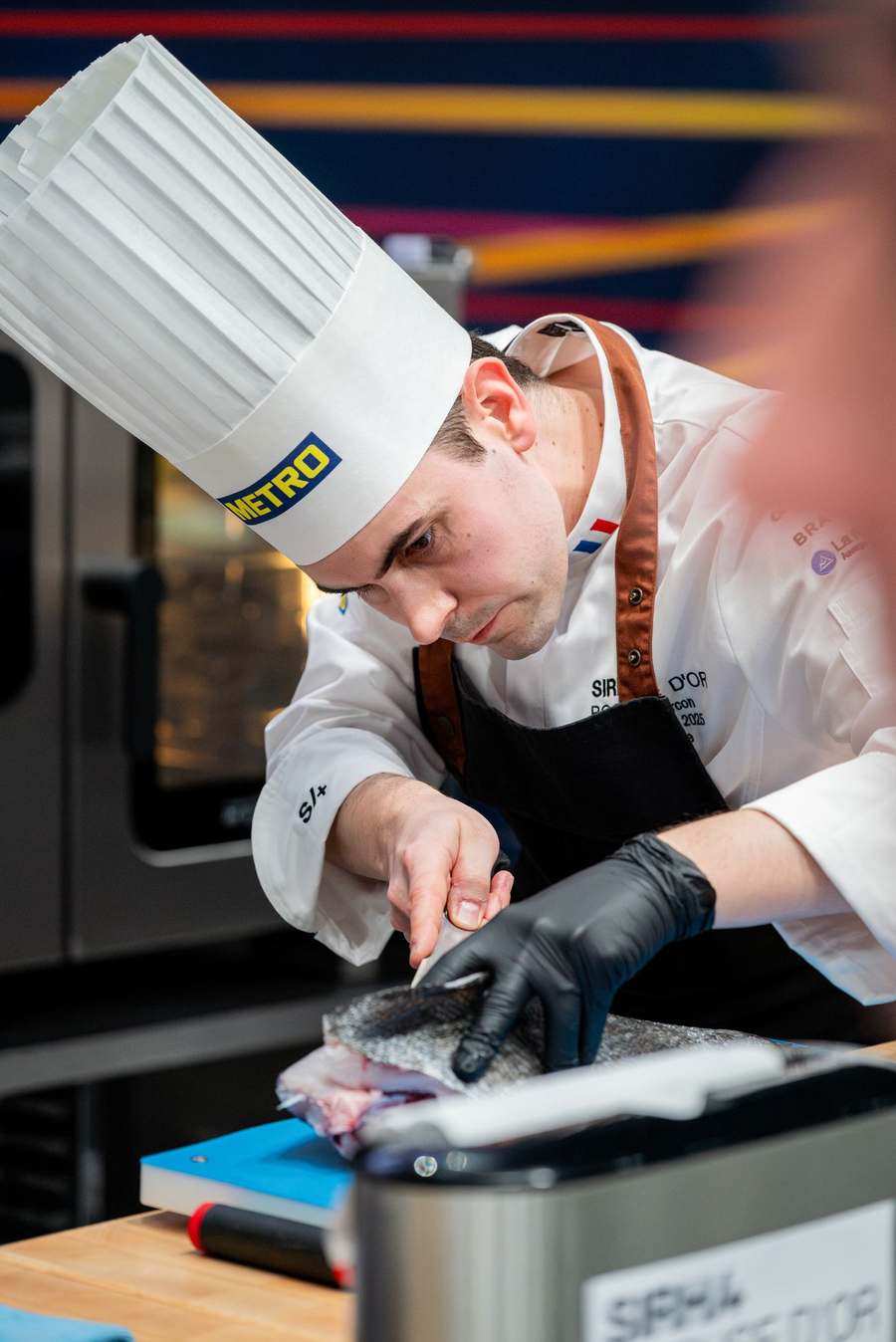 Détail technique d'une préparation, concours Bocuse d'Or